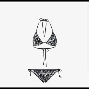 Fendi  Roma Joshua Vides logo print bikini